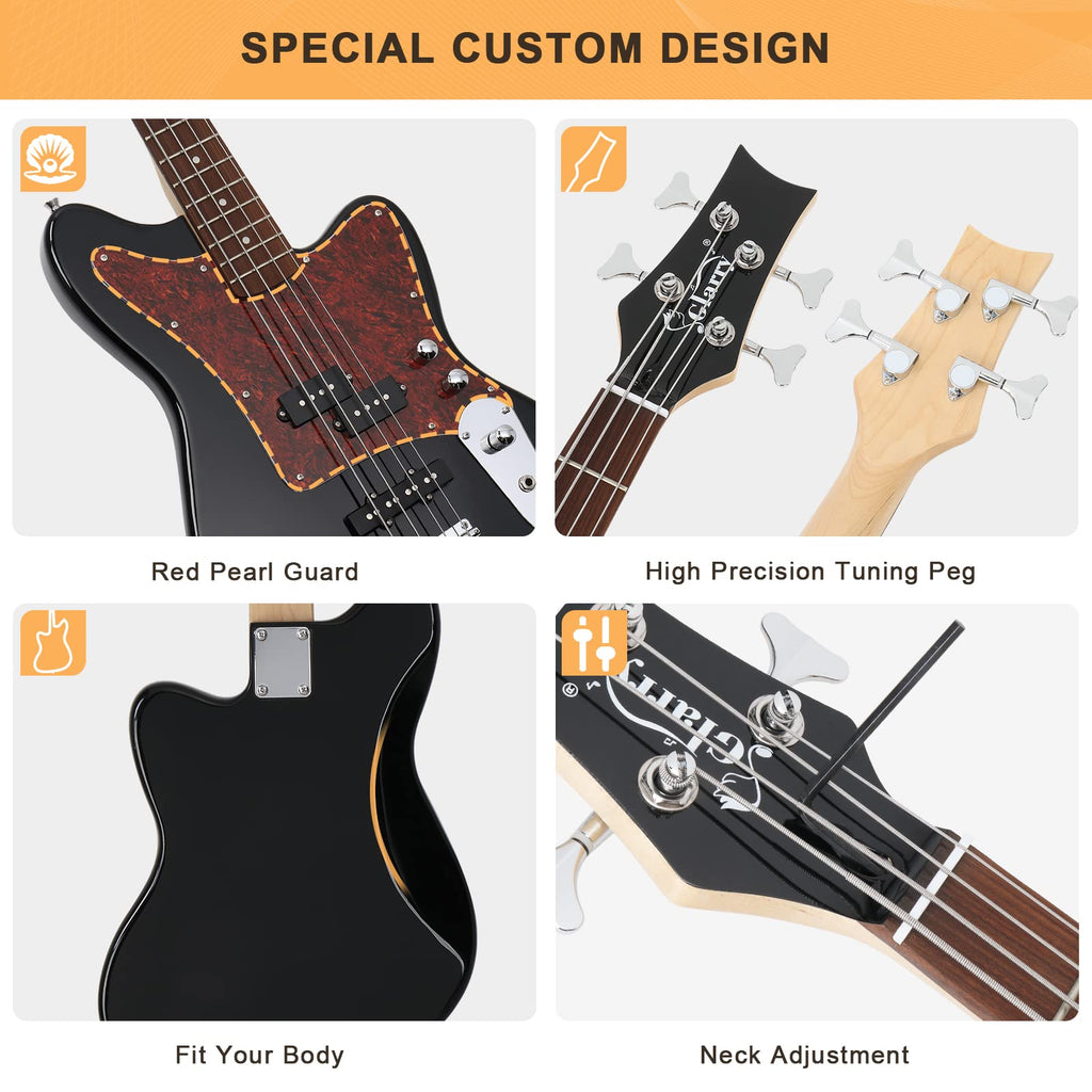 4 String Electric Bass Guitar Beginner Kit with Amp T441
