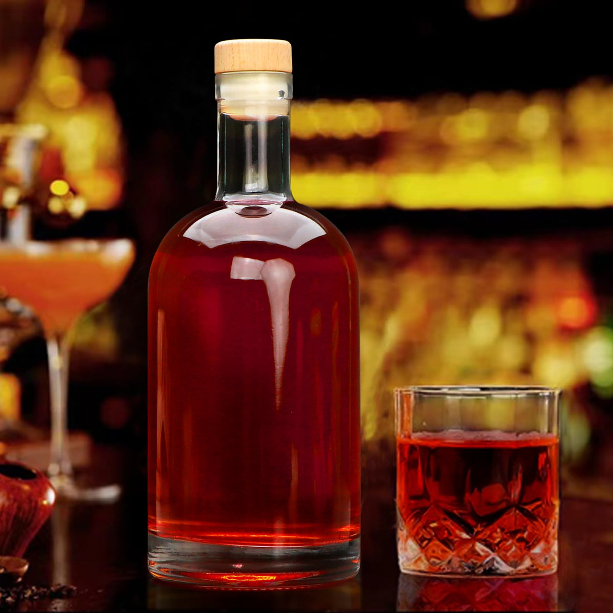 Clear Glass Bottles with T-Top Cork I524