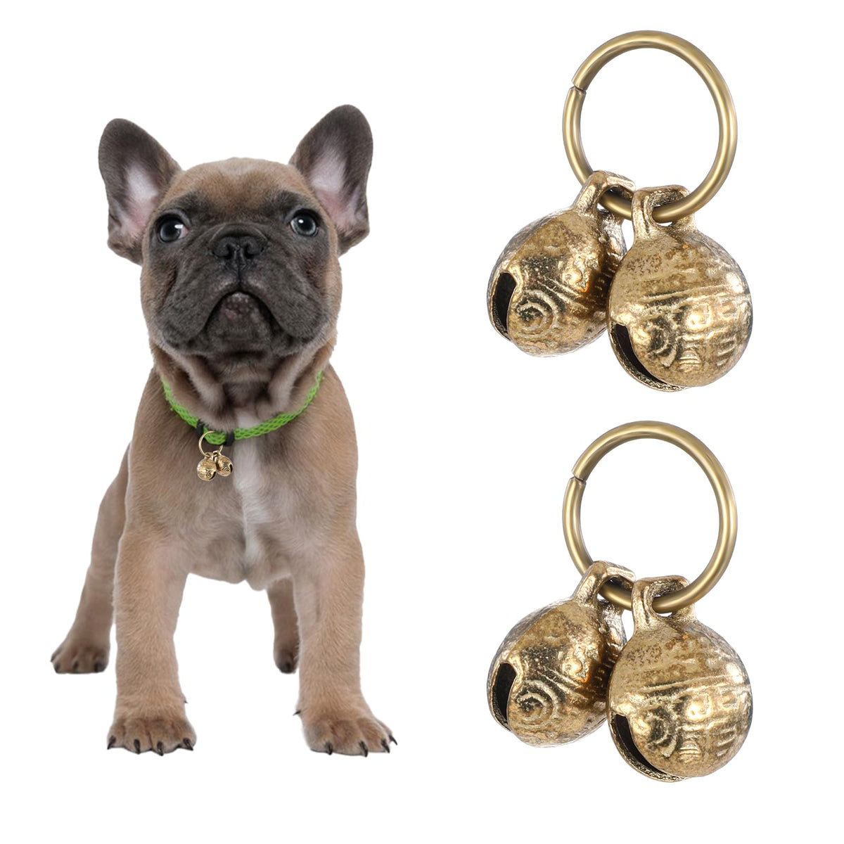 Copper Brass Dog Collar Bells 4 PCS K42075