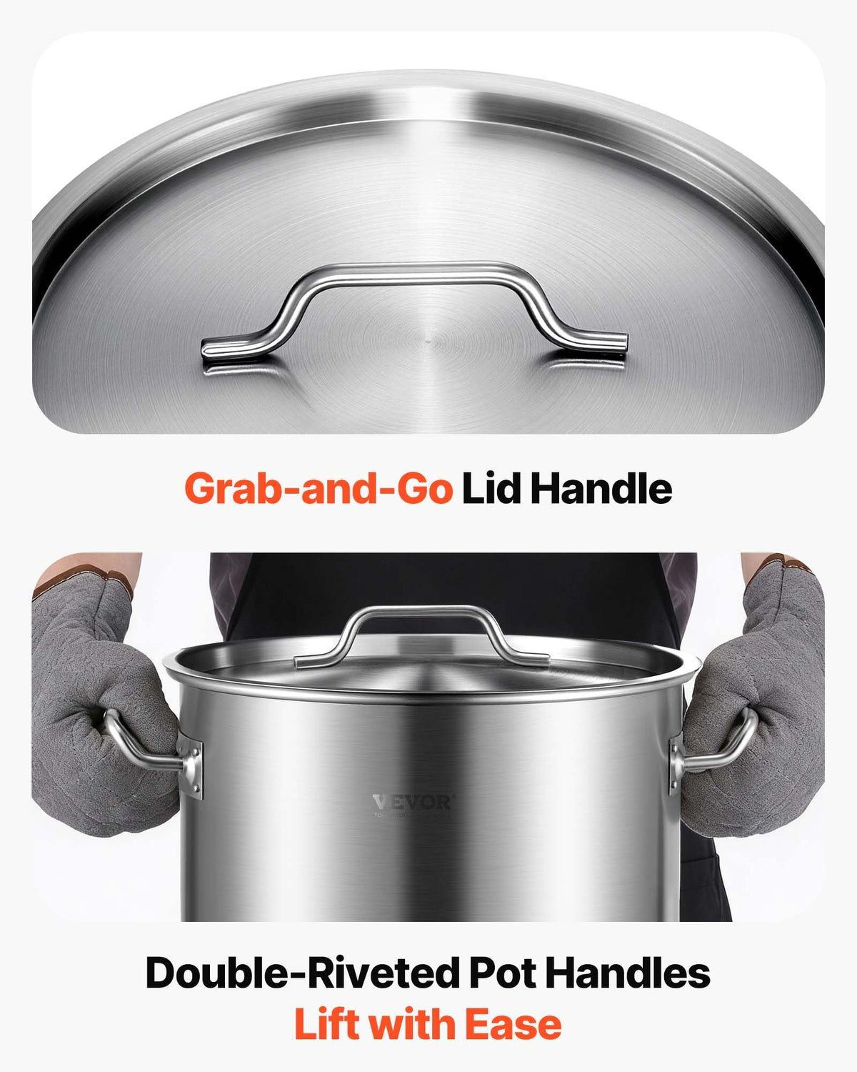 42 Quart Stainless Steel Stockpot with Strainer and Lid W38442