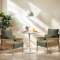 Dark Green Set of 2 Accent Armchairs with Waist Pillow W88579