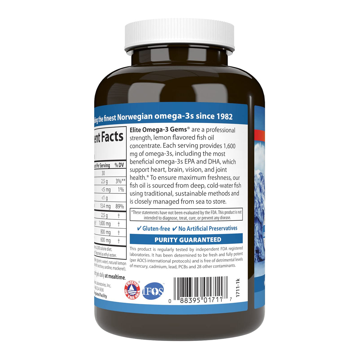 Omega-3 1600 mg Lemon 90 Softgels U17032