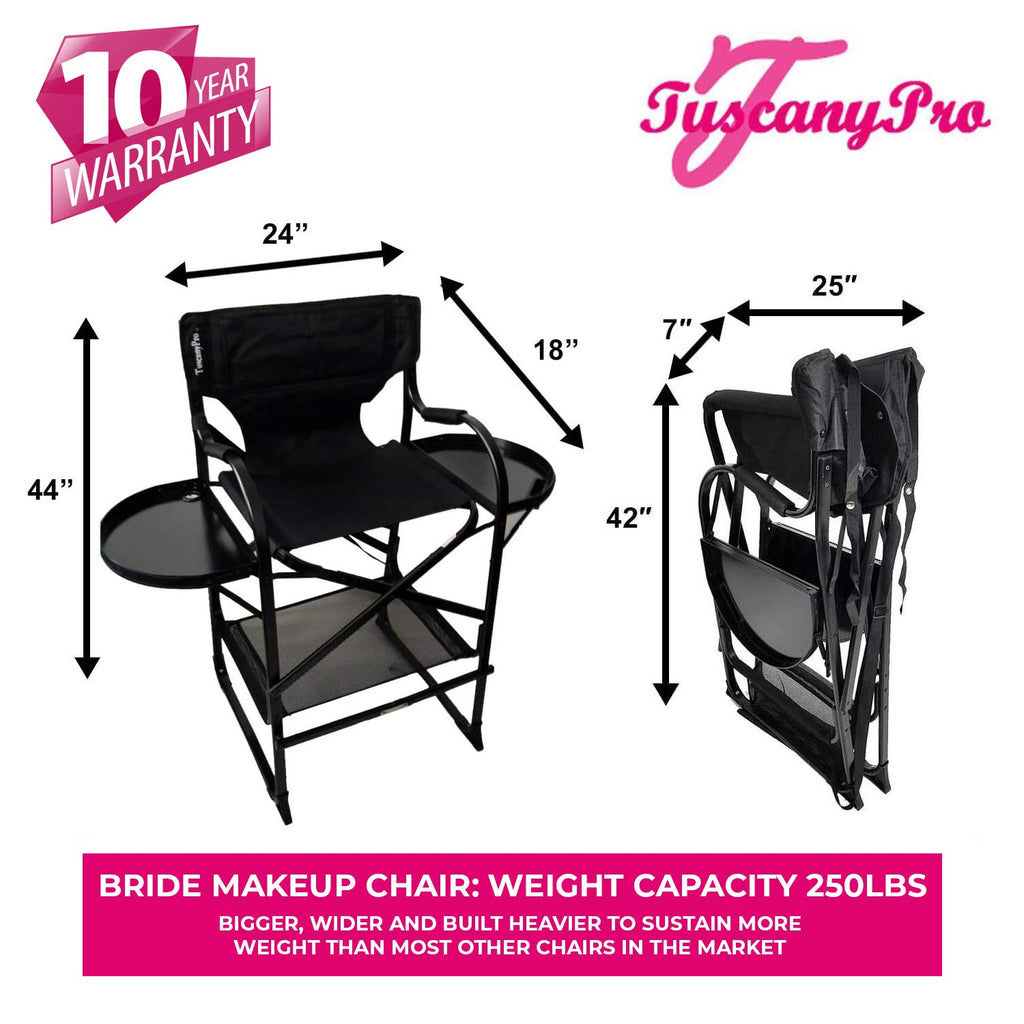 Tall Heavy Duty Director Chair with Adjustable Seat Height and Carry Bag U319