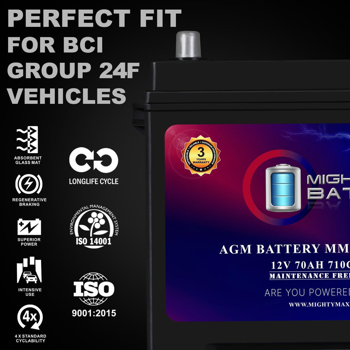 12V 70Ah AGM Replacement Battery F1230