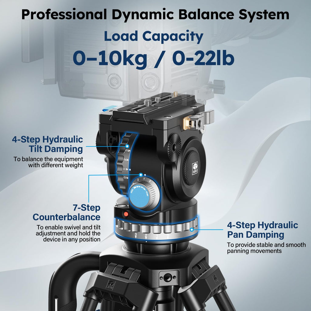 Carbon Fiber Video Tripod with Fluid Head B3863