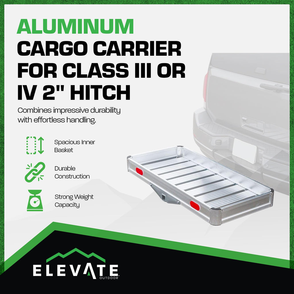Aluminum Hitch Cargo Carrier Tray 550 lb Capacity J1846