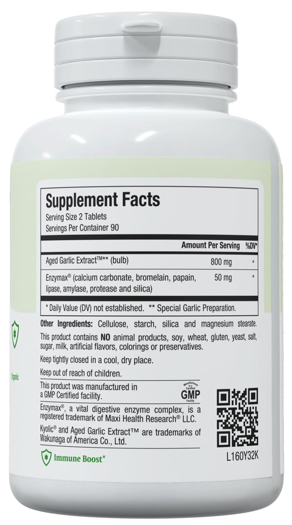 Aged Garlic Extract Supplement 180 Count R42757