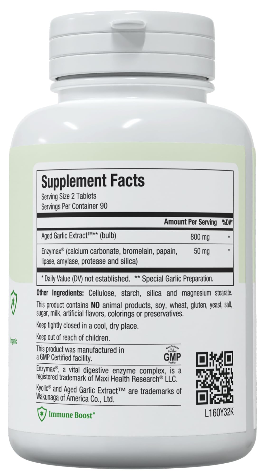 Aged Garlic Extract Supplement 180 Count R42757