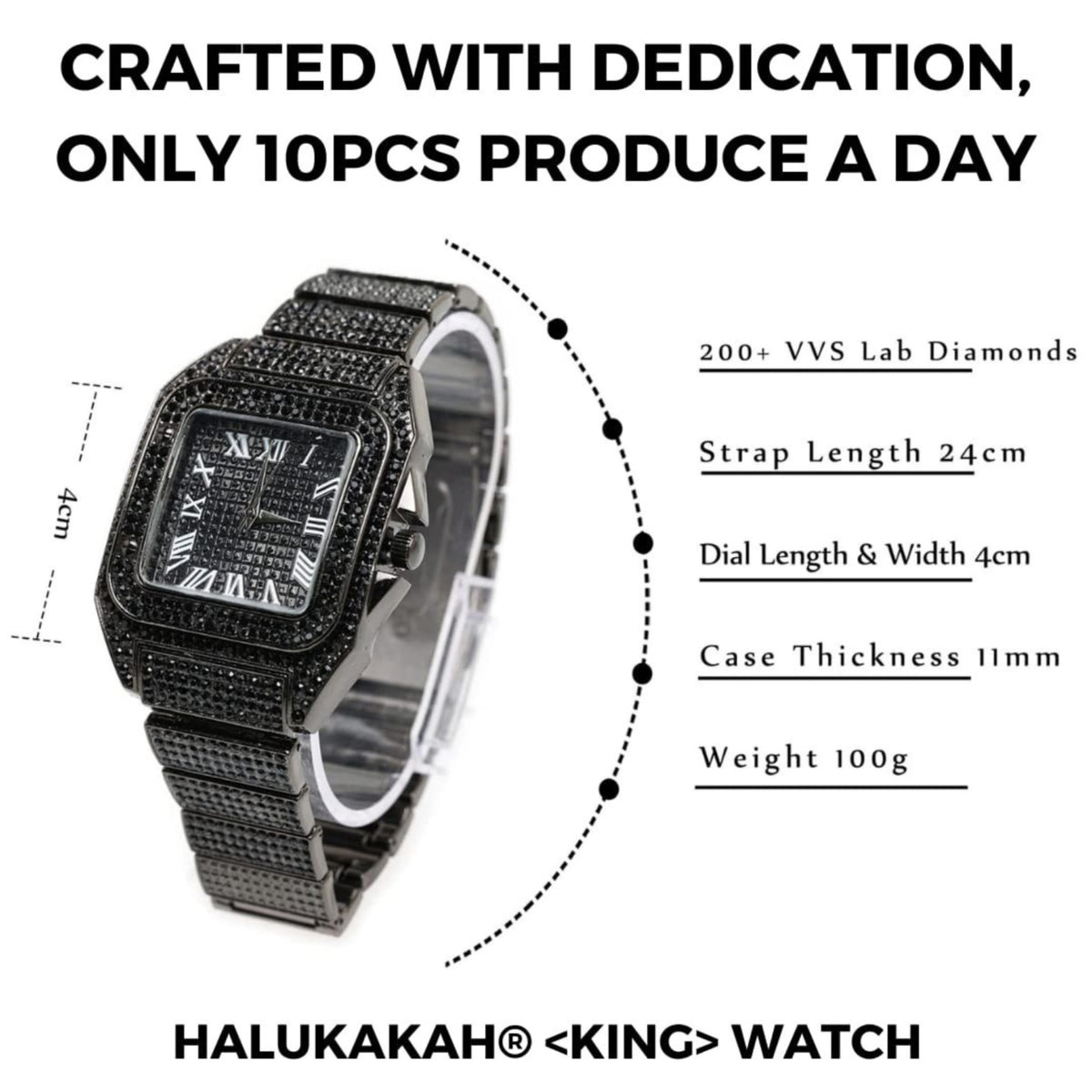 Men's Watch with Cuban Link Chain J361