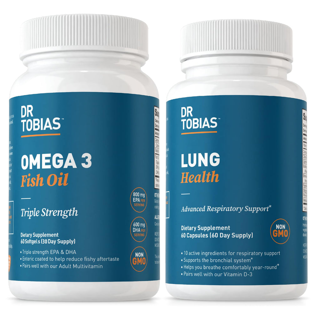 Omega 3 Fish Oil & Lung Health Supplements, 60 Capsules Y1454