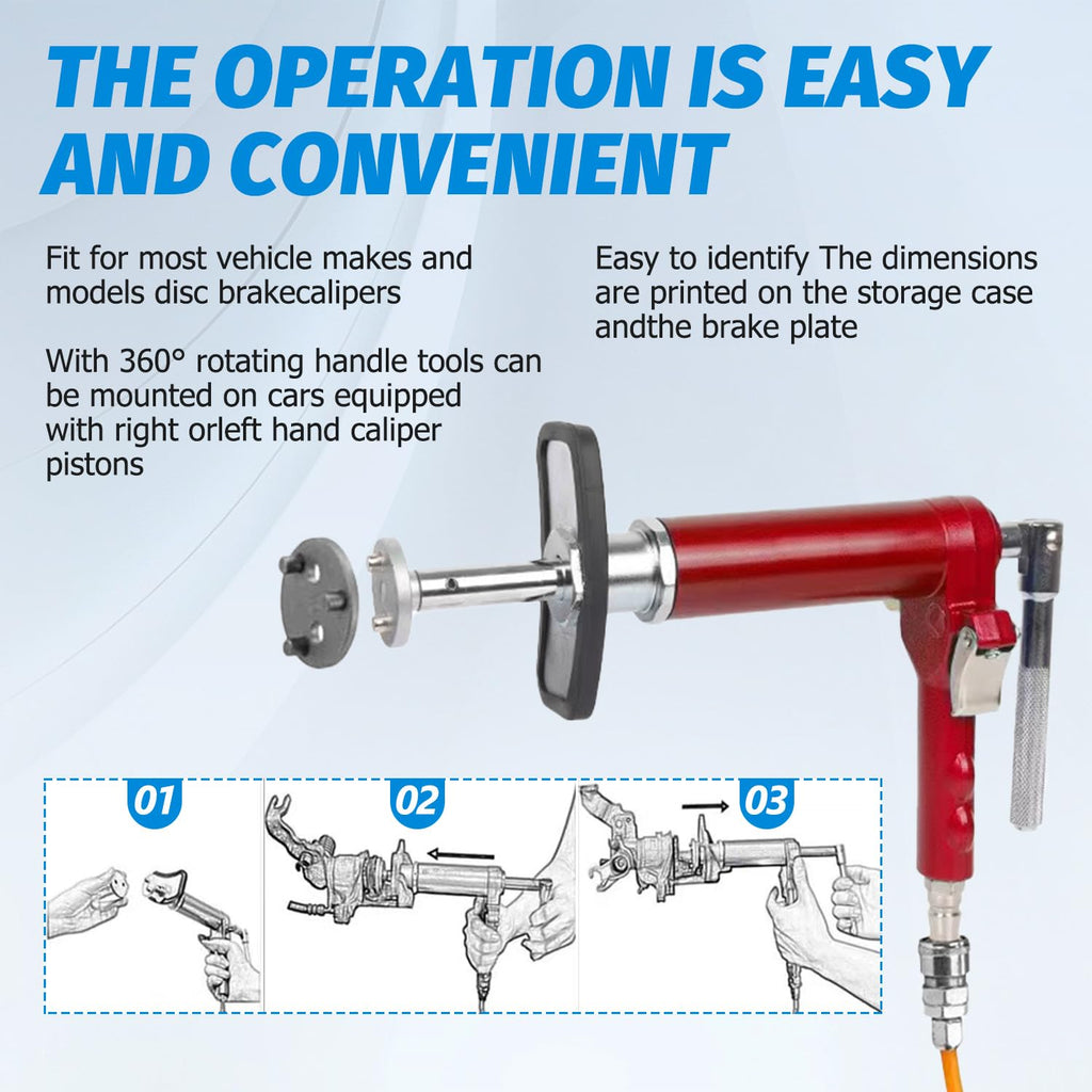 28-Piece Heavy Duty Pneumatic Brake Caliper Compression Tool Set with 23 Adapters A3371