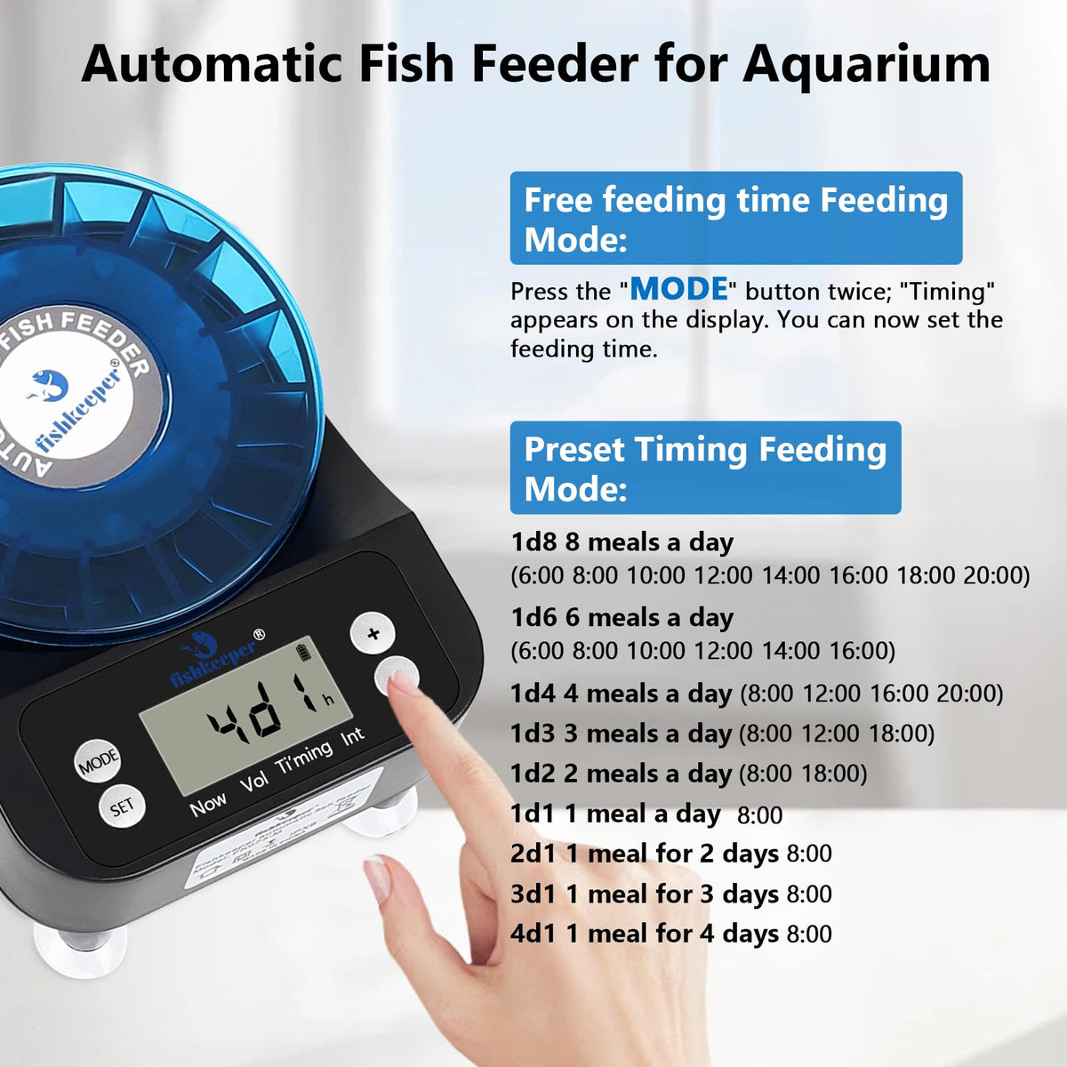 Automatic Fish Feeder and Magnetic Glass Cleaner Brush N206815