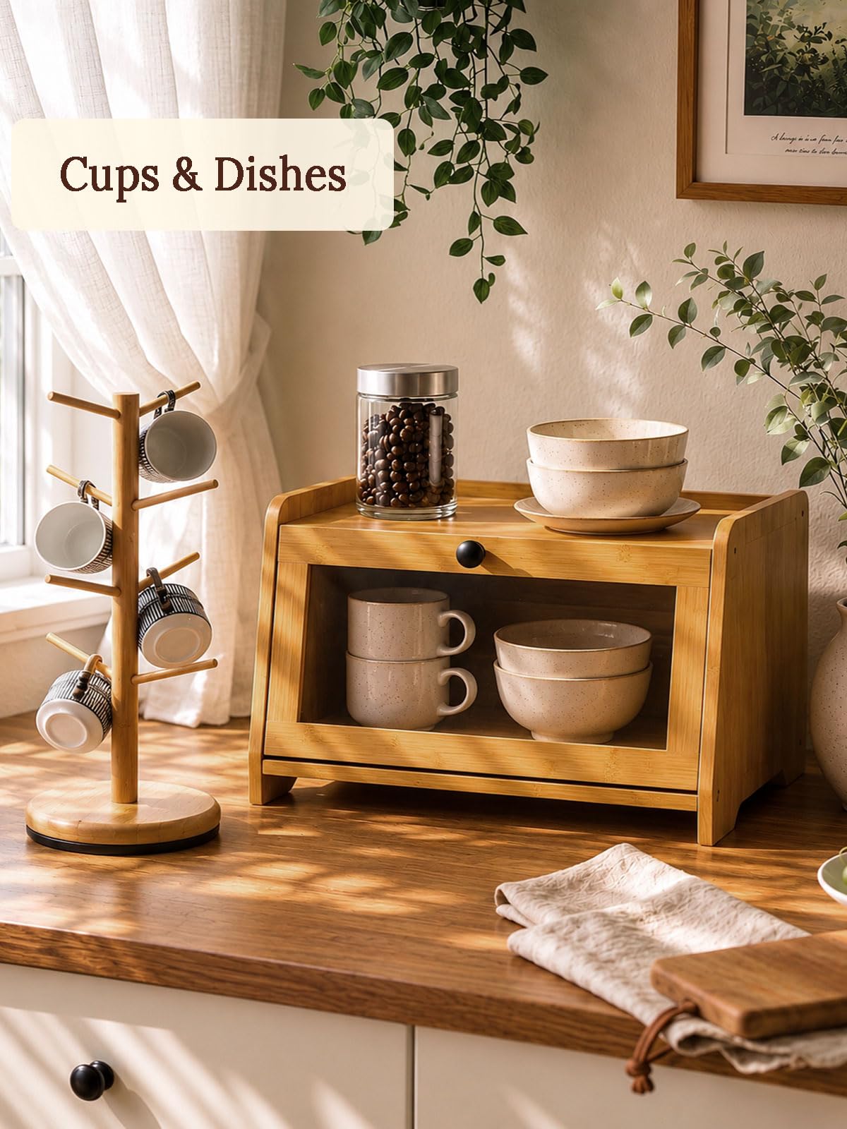 Bread Box with Top Shelf, 1 Tier H2468