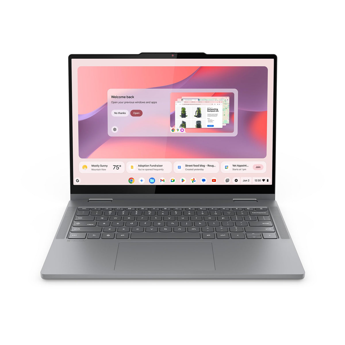 2-in-1 Lightweight Laptop 14" WUXGA IPS Touchscreen 4GB RAM 128GB UFS Luna Grey K148