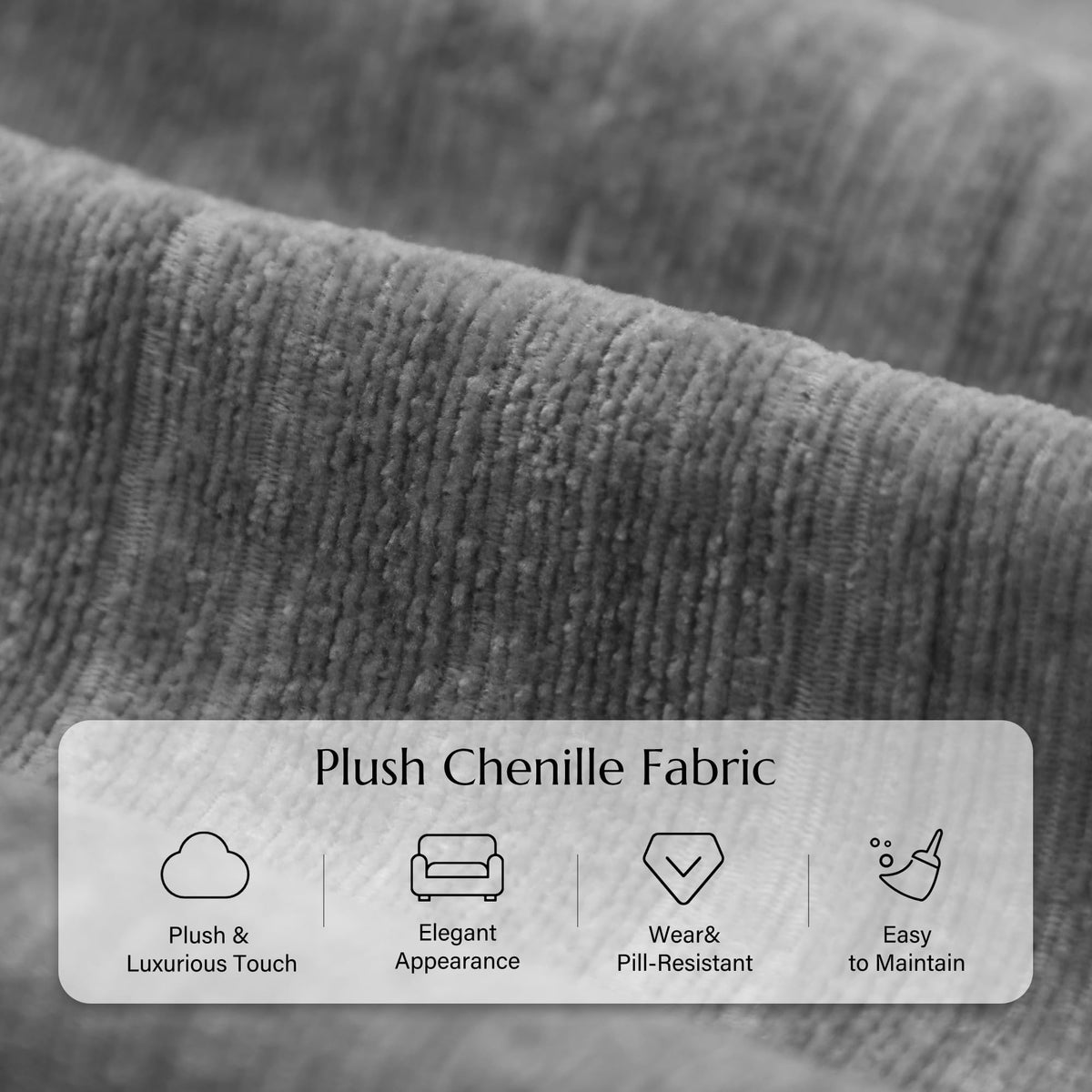 64" Gray Chenille 2-seater Sofa A230626