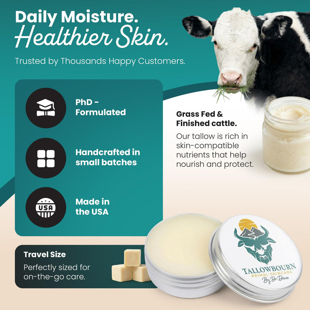 Grass-Fed Beef Tallow Balm Unscented 1oz X10383