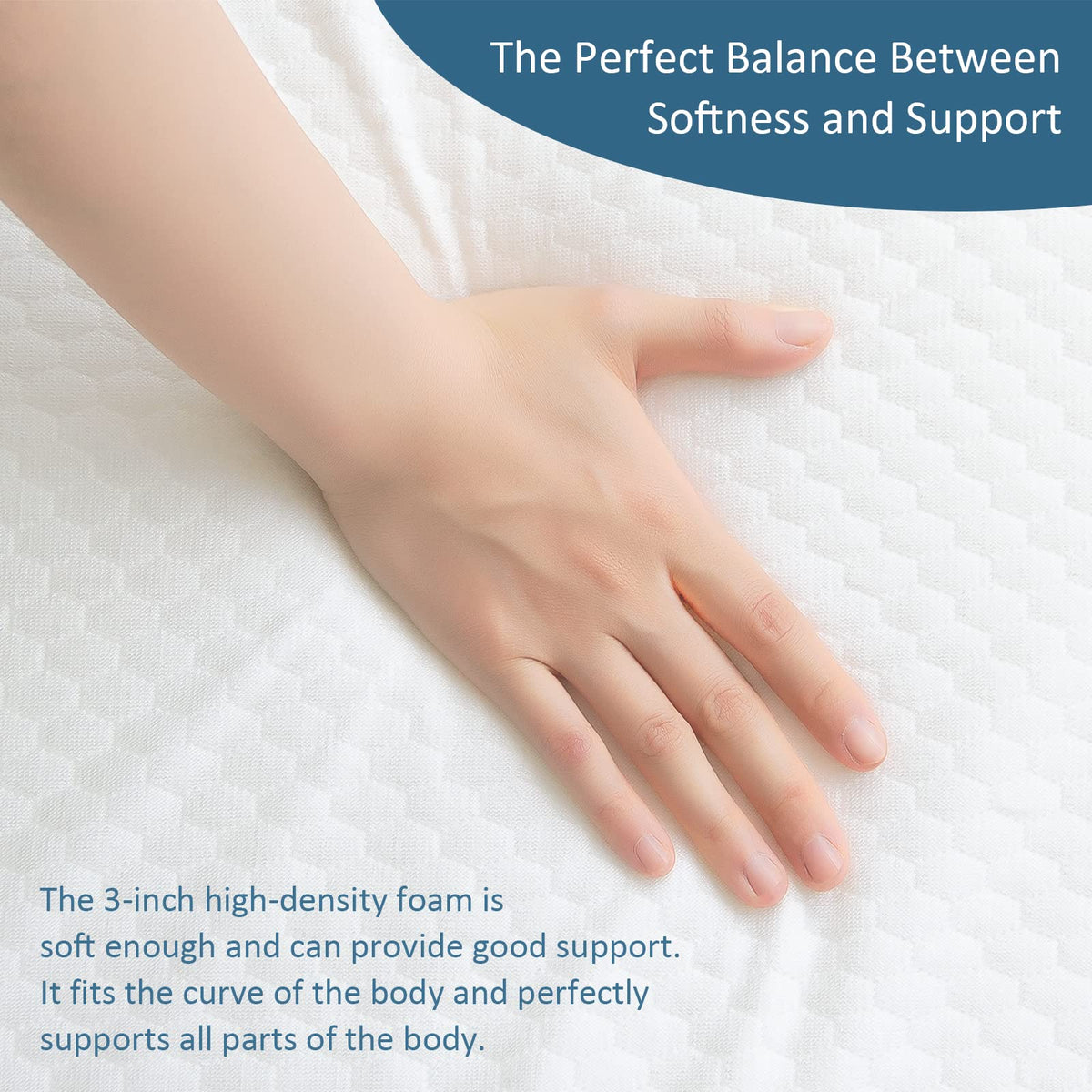 Memory Foam Tri-fold Mattress Topper, Twin Size C48672