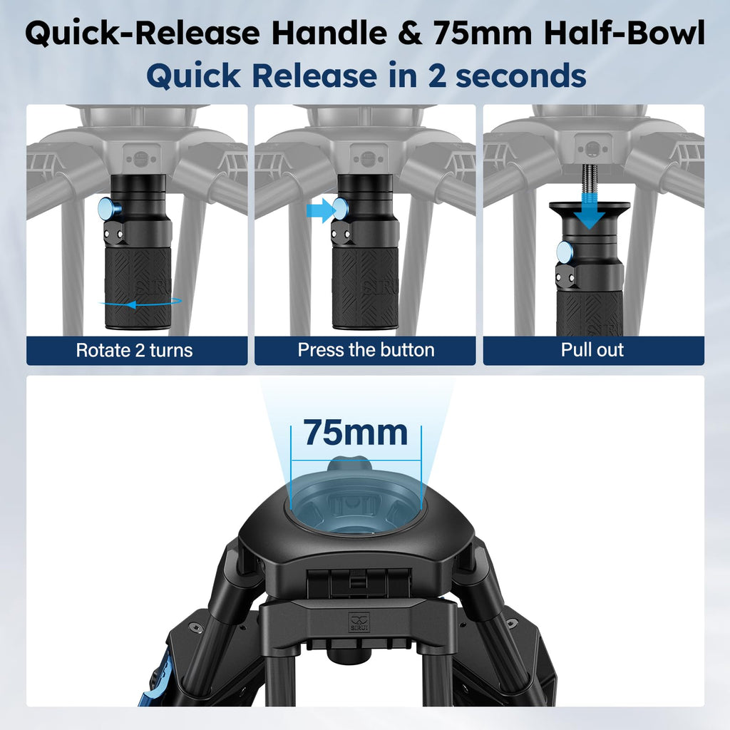 Carbon Fiber Video Tripod with Fluid Head B3863