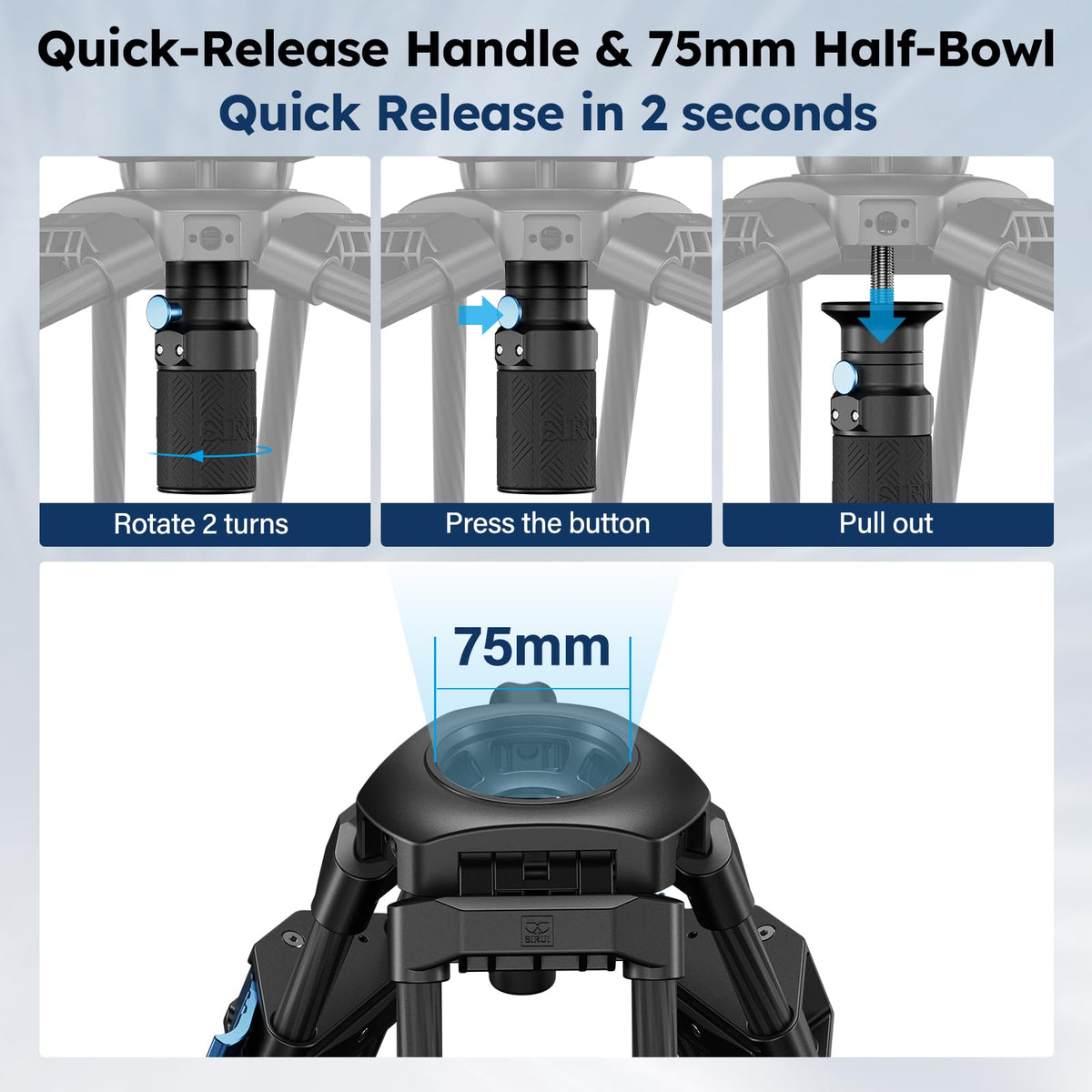 Carbon Fiber Video Tripod with Fluid Head B3863