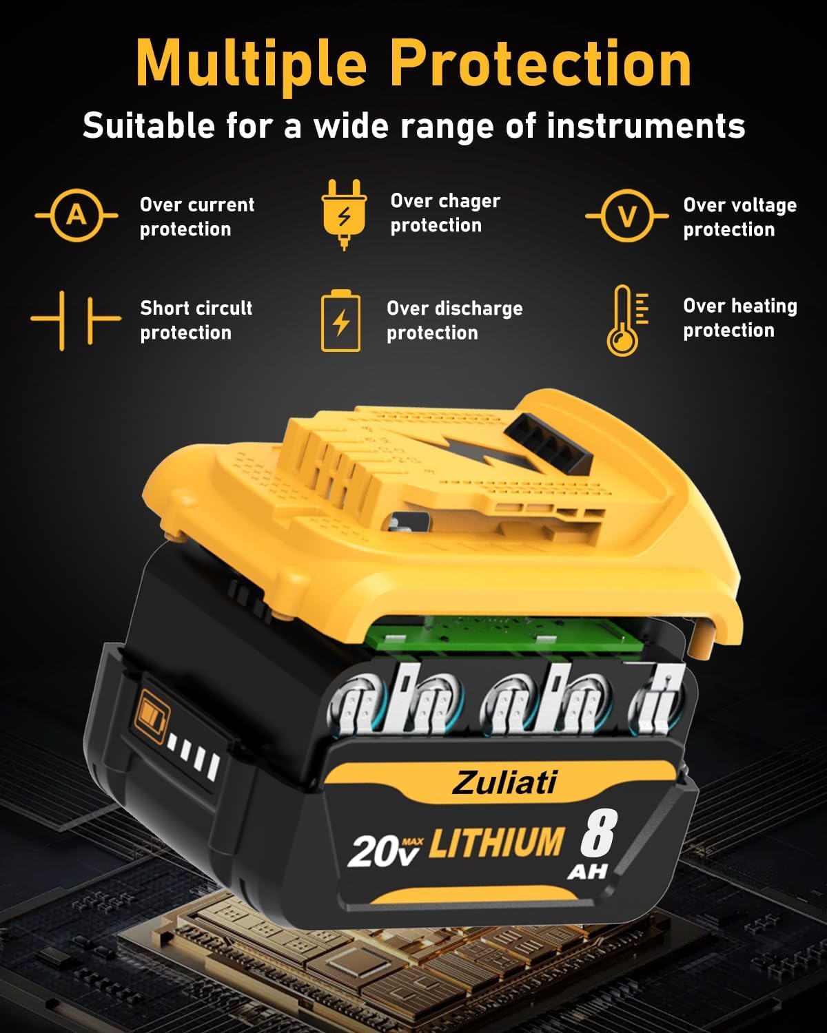 8.0Ah Replacement Battery 2PC Q1862