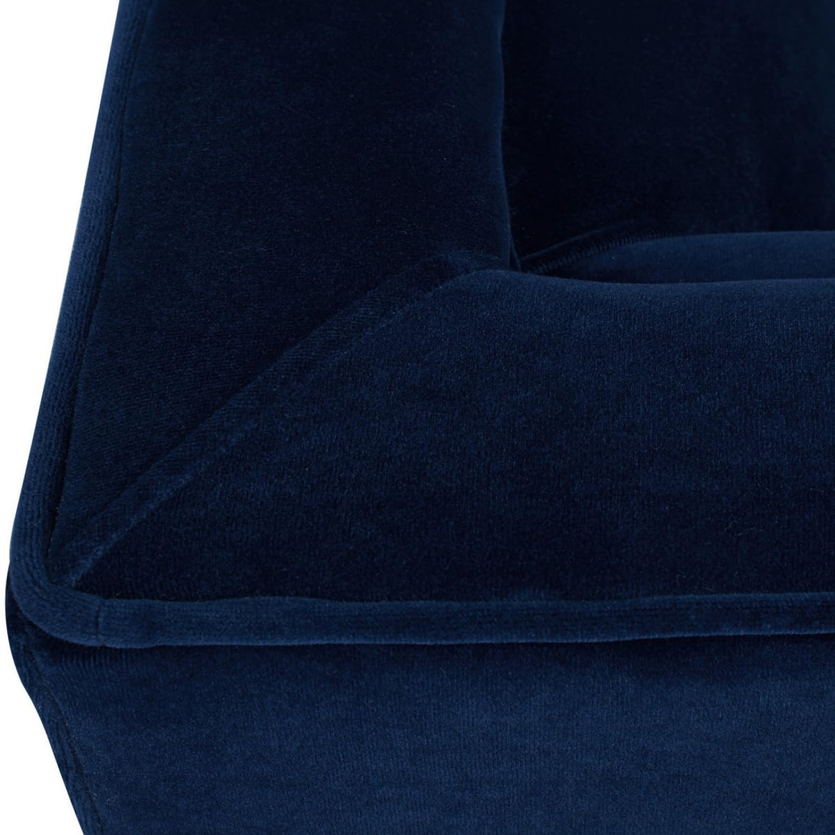 84" Tufted Navy Blue Velvet Sofa with Two Reversible Cushions F729