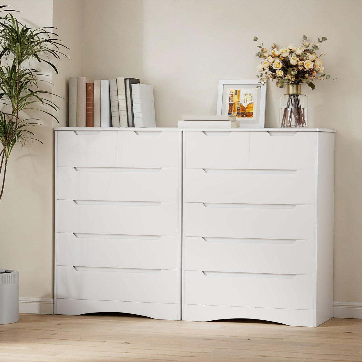 White 6 Drawer Dresser U992