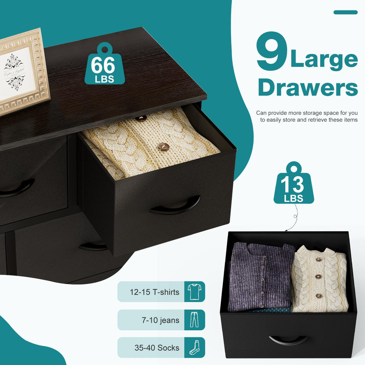 Black 9 Drawer Dresser Z212816