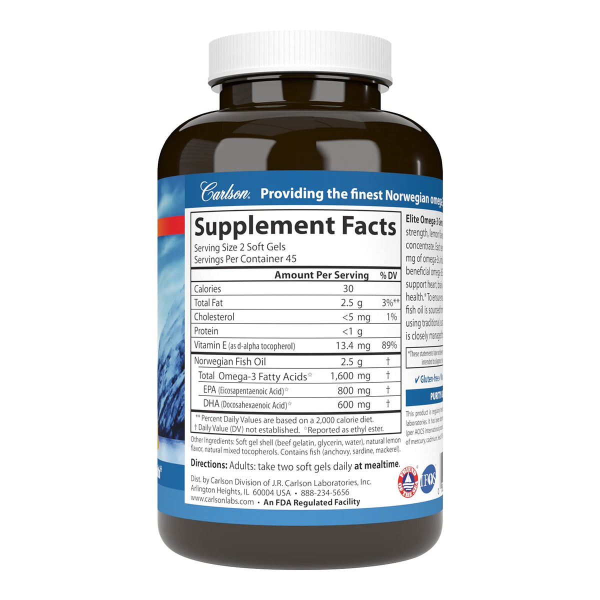 Omega-3 1600 mg Lemon 90 Softgels U17032