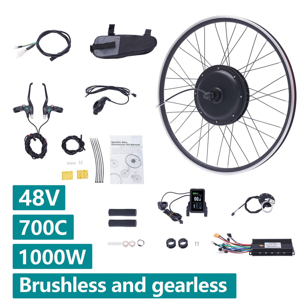 48V 1000W E-Bike Conversion Kit with Display Brushless Gearless Motor Y2755