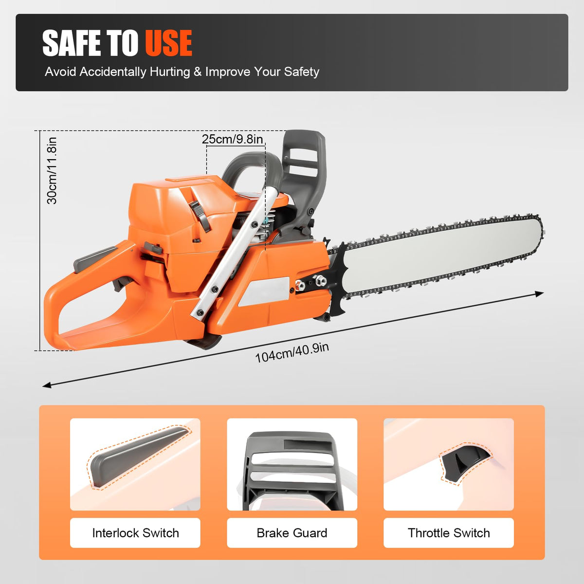 24'' 72CC 2-Stroke Gas Chainsaw H54179