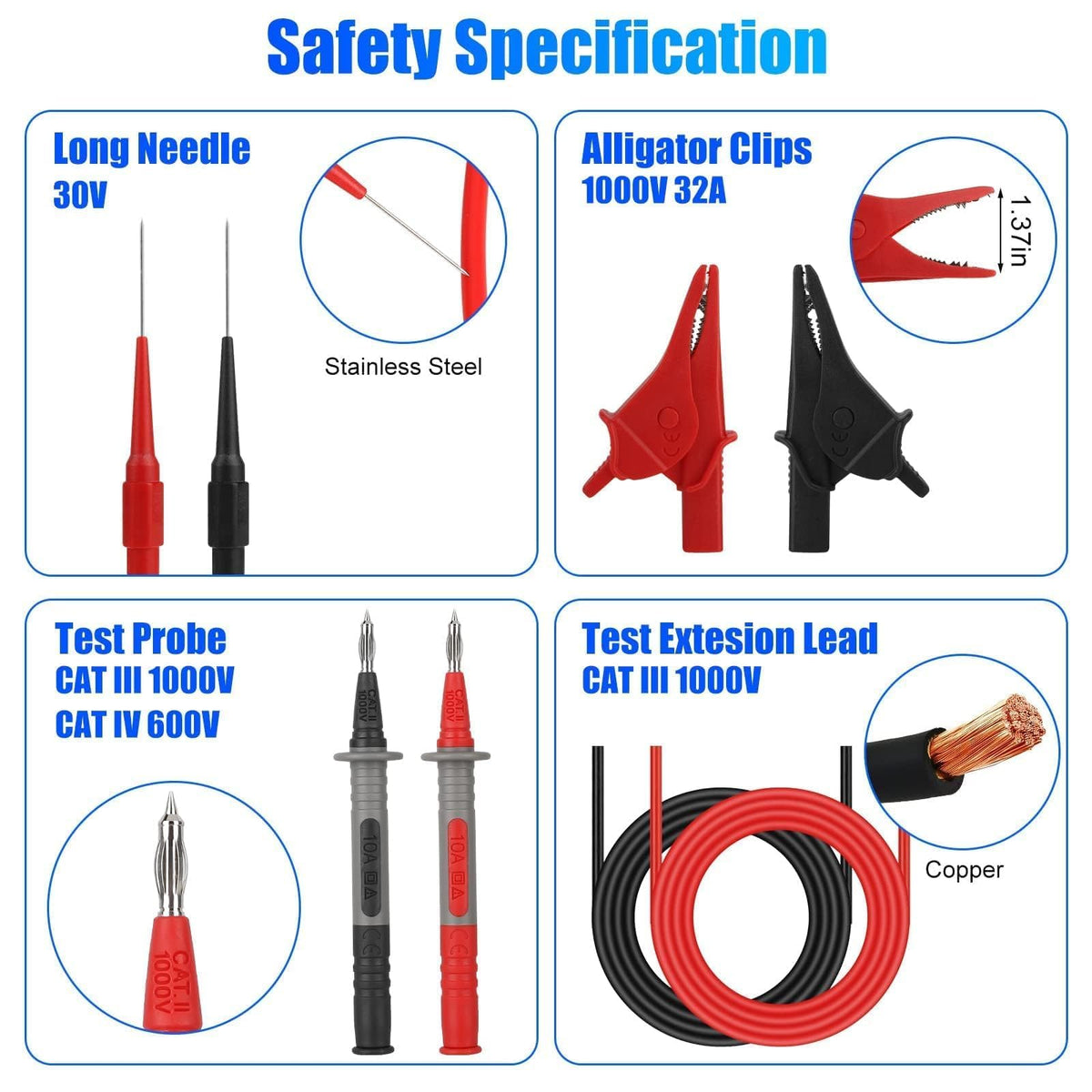 Silicone Multimeter Test Leads Kit Z531371