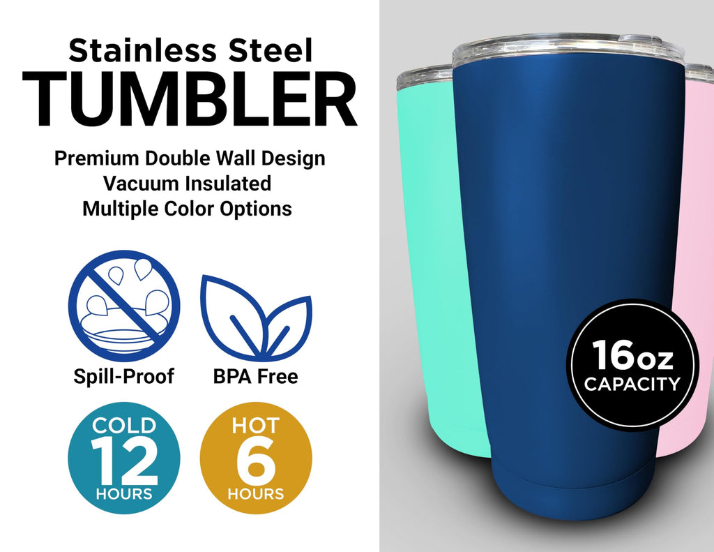16 oz Insulated Stainless Steel Tumblers 2 Pack Black S4804