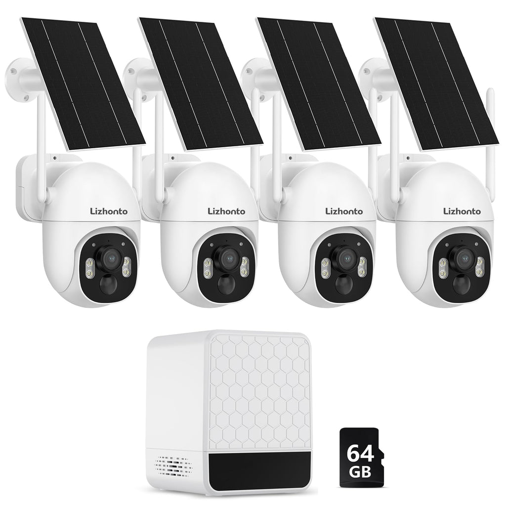 Solar Security Cameras Wireless Outdoor 4-Camera System U698