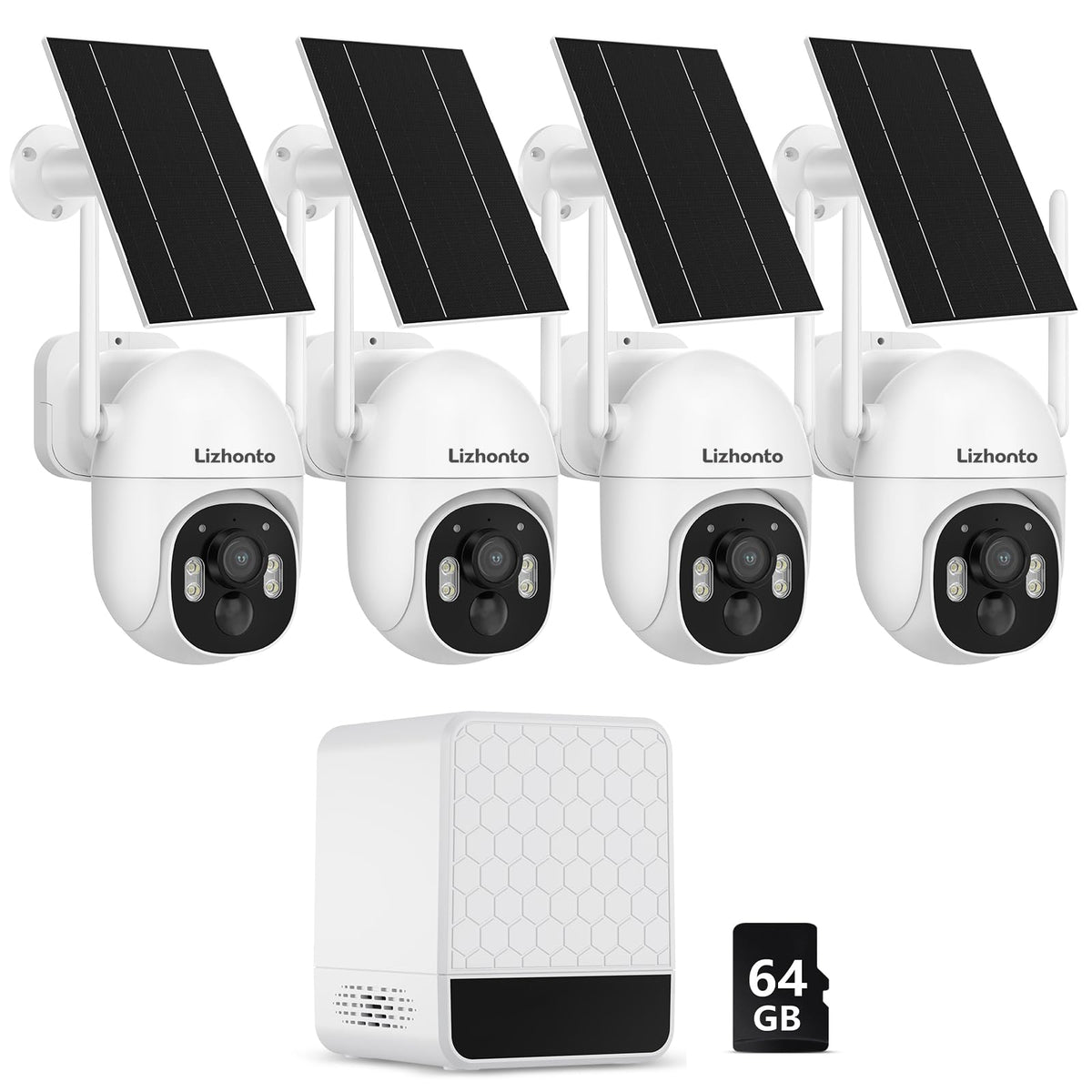 Solar Security Cameras Wireless Outdoor 4-Camera System U698