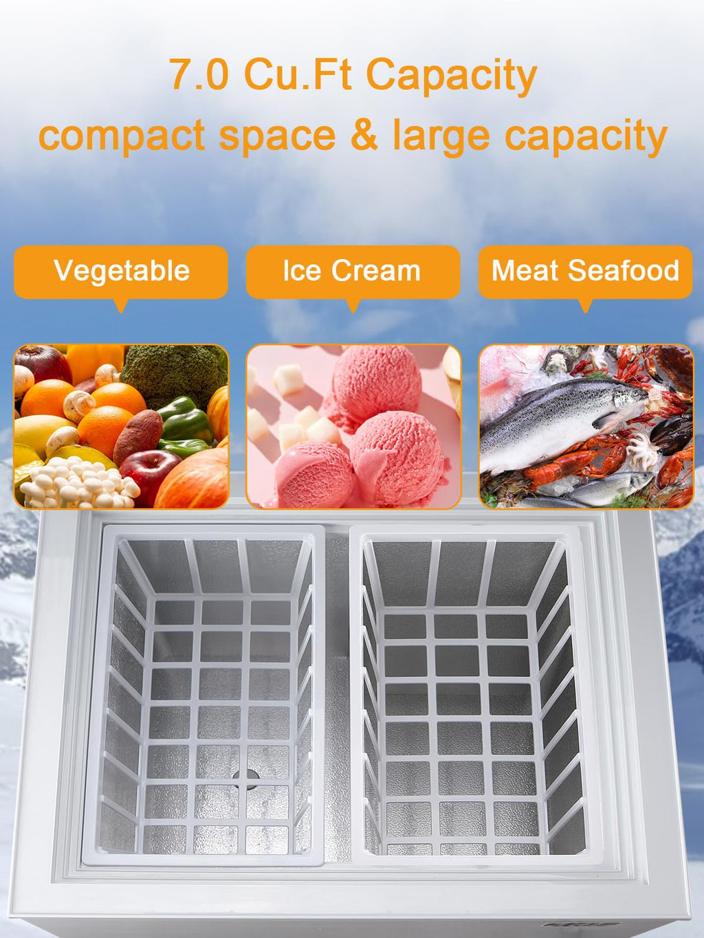 7.0 Cu.Ft White Mini Chest Freezer F4304