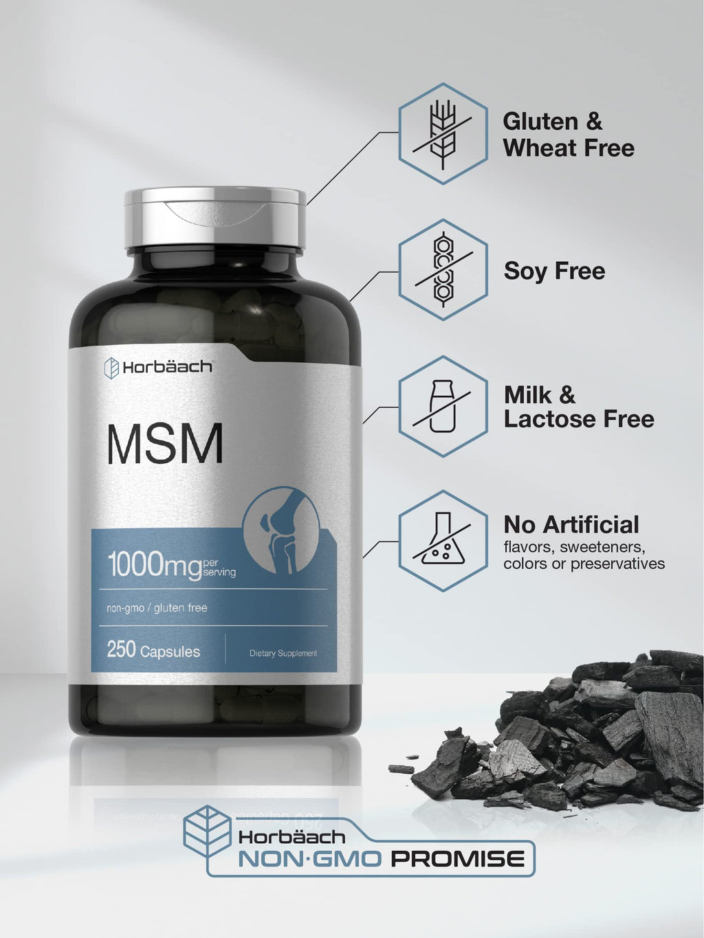MSM Supplement Capsules 1000mg 250 Count M8878