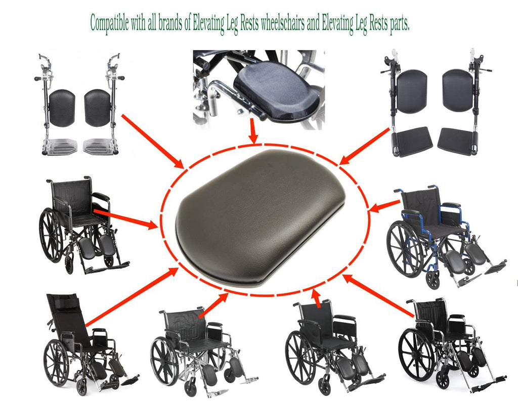 Black Vinyl Upholstered Wheelchair Elevating Leg Rest F1984