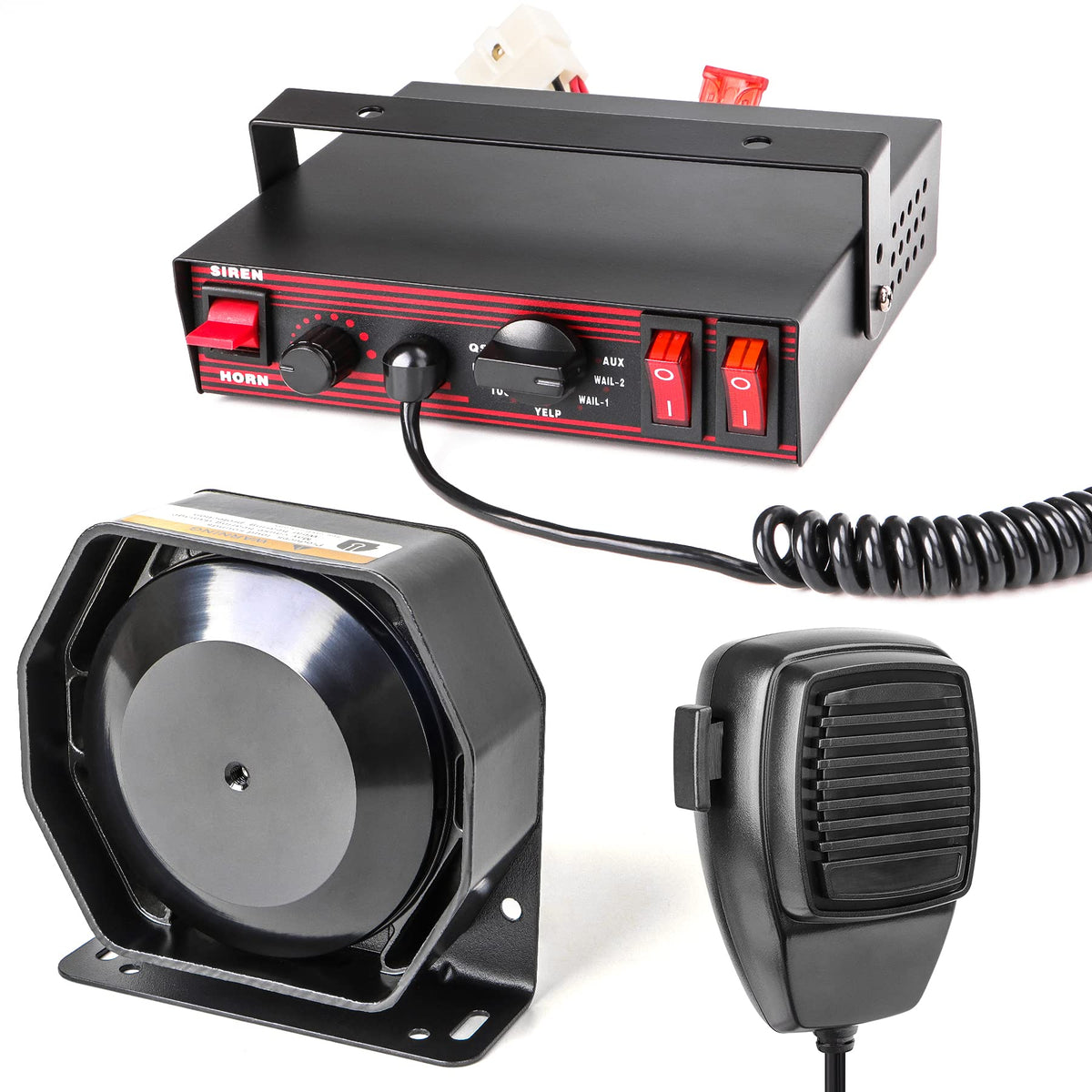 Emergency Police Siren 8 Tones PA System 130DB 200 Watt I297