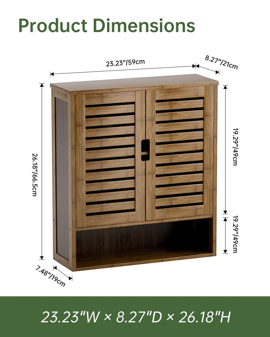Bamboo Over-The-Toilet Storage Cabinet with 2 Door A9866