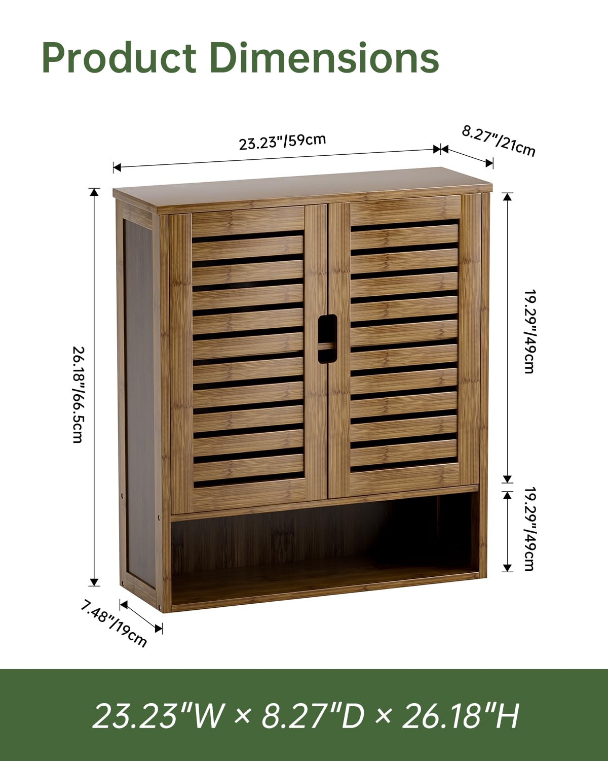 Bamboo Over-The-Toilet Storage Cabinet with 2 Door A9866
