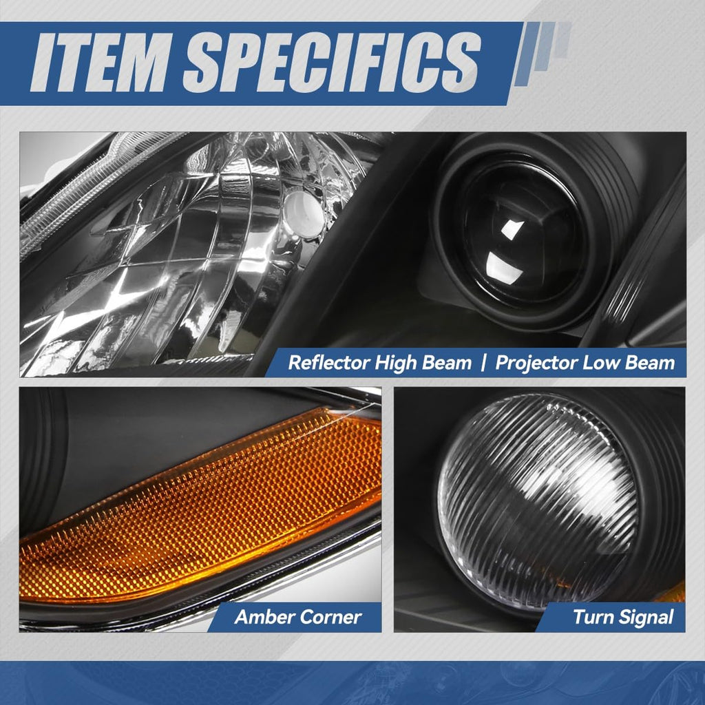 Black Projector Headlights Assembly R5886