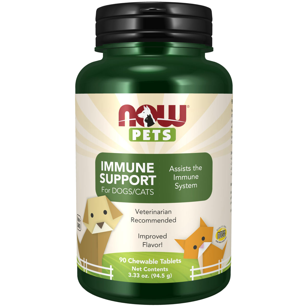 Immune Support Supplement for Cats & Dogs 90 Chewable Tablets A467155