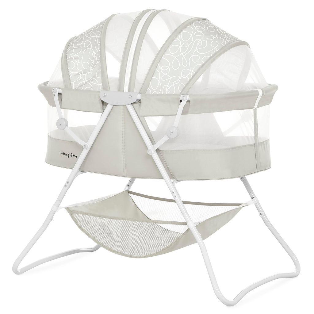 Portable Infant Bassinet, Double Mesh Canopy, Cool Grey G947