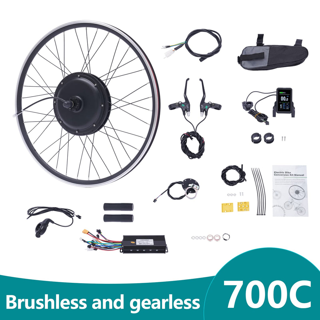 48V 1000W E-Bike Conversion Kit with Display Brushless Gearless Motor Y2755