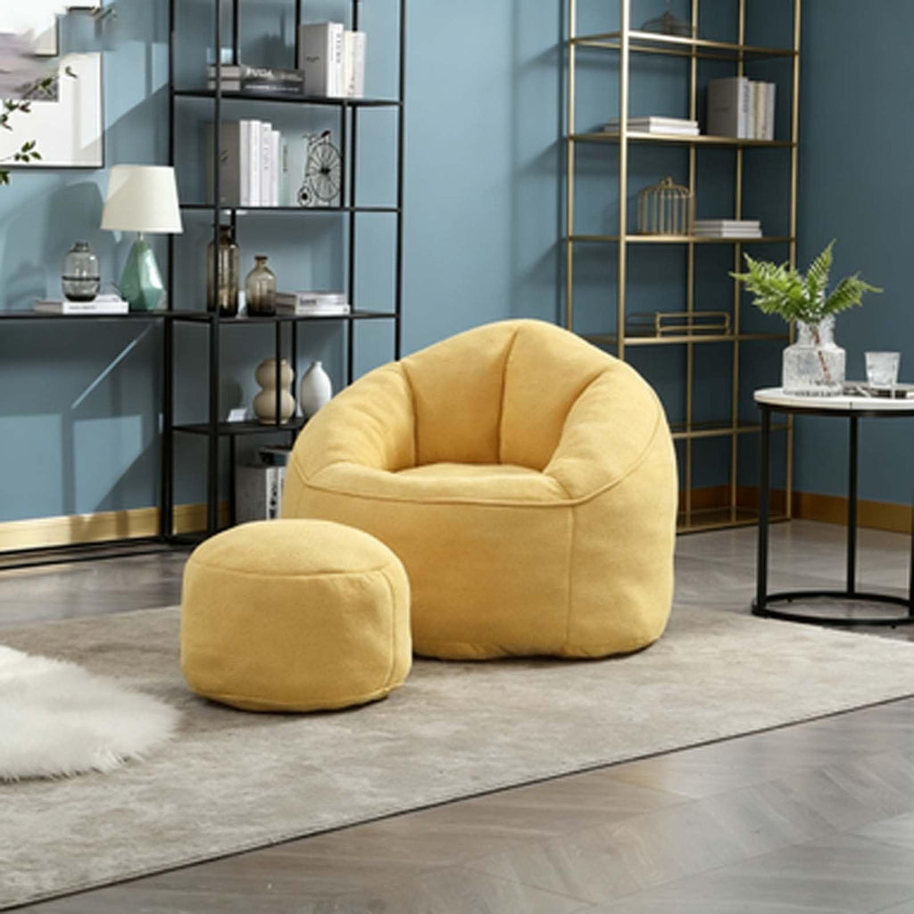 Microfiber Memory Foam Bean Bag Chair with Ottoman C430166