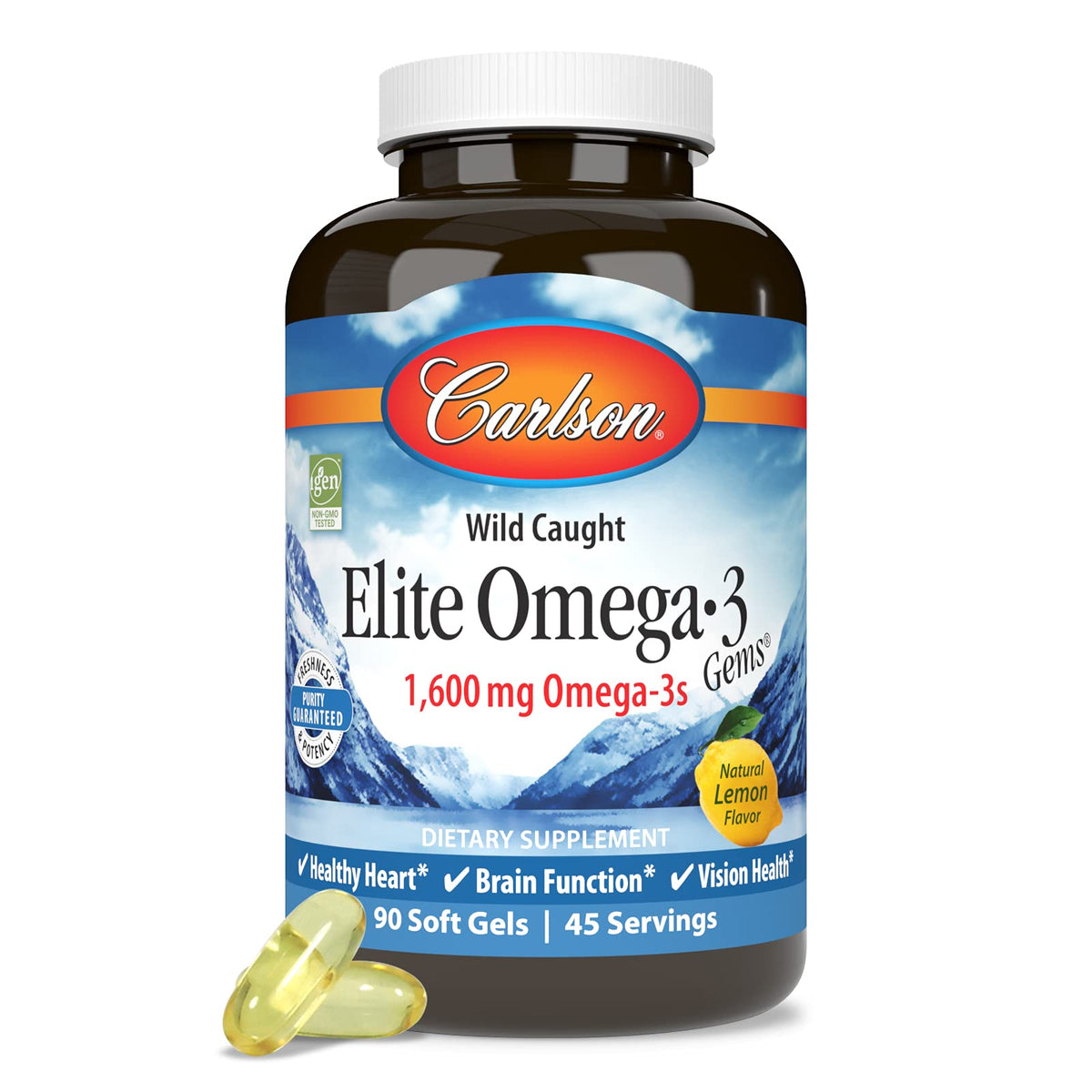 Omega-3 1600 mg Lemon 90 Softgels U17032