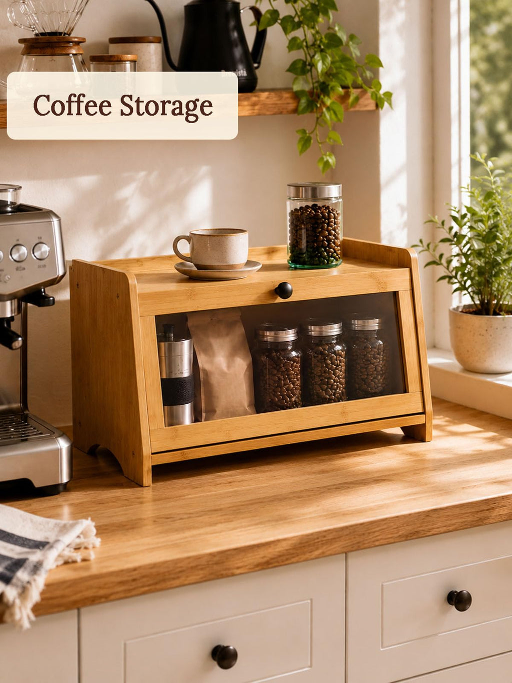 Bread Box with Top Shelf, 1 Tier H2468