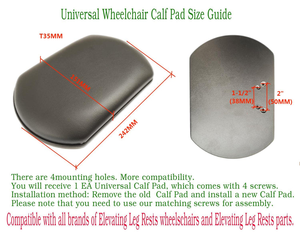 Black Vinyl Upholstered Wheelchair Elevating Leg Rest F1984