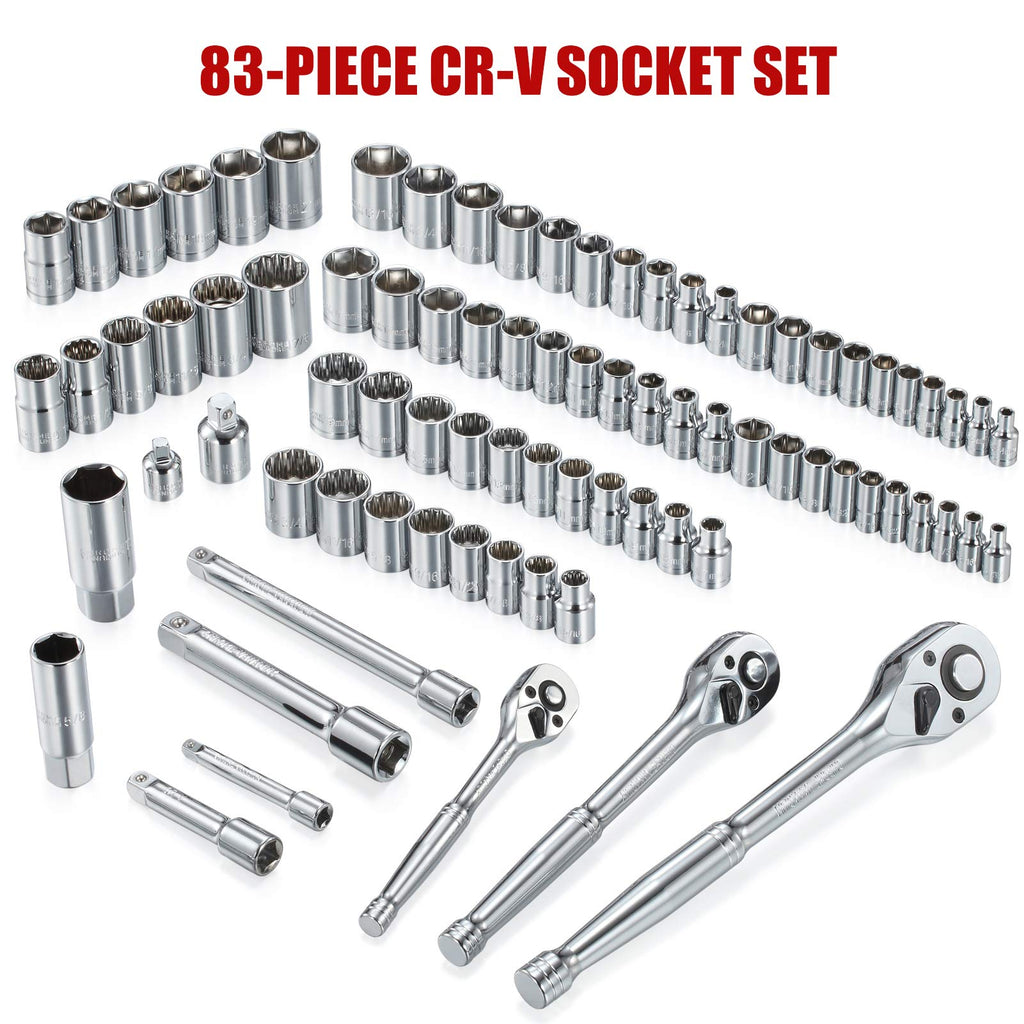 438-Piece Mechanics Tool Set with 3-Drawer Metal Box J85869