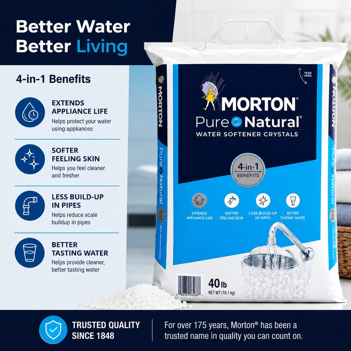 Pure and Natural Water Softener Crystals 40lbs X2273